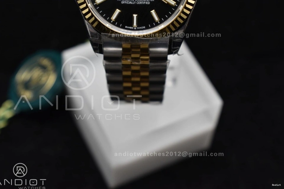 Markers Bracelet DateJust YG 31 316L Steel on GSF Stick 278273 President Ladies Black Dial 0120